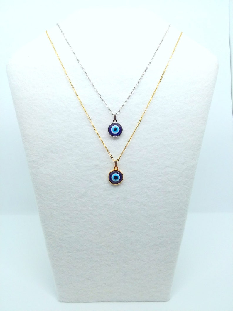 12mm Evil Eye Gold Or Silver Tone Pendant (Made To Order) 