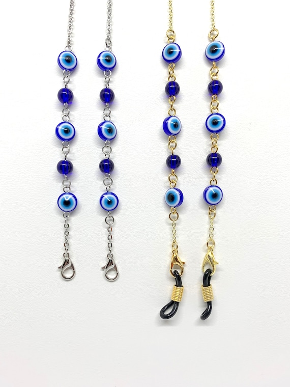 Evil Eyeglass/Mask Chain In Silver Or Gold (Made To Order)