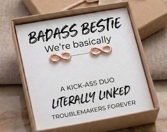 Badass bestie -Rose Gold Knot Earrings, Bridesmaid Gift, Hypoallergenic, Gift Ready ,best friend gift