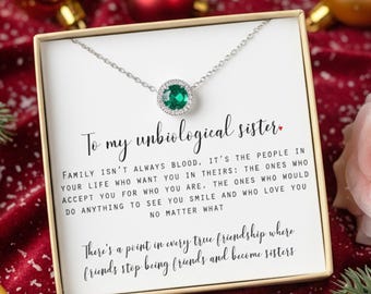 Unbiological Sister Necklace for Her,Best Friend Gift for Female, Unbiological Sisters Gift,  Friendship Jewelry,Gifts for Her, BFF Gift PAN