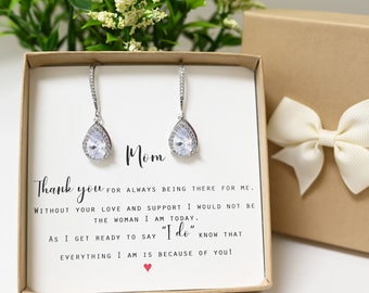 Gift for mom wedding  STYLE 1 crystal earrings necklace mother's gift bridesmaid gift maid matron of honor junior bridesmaid mother bride LE