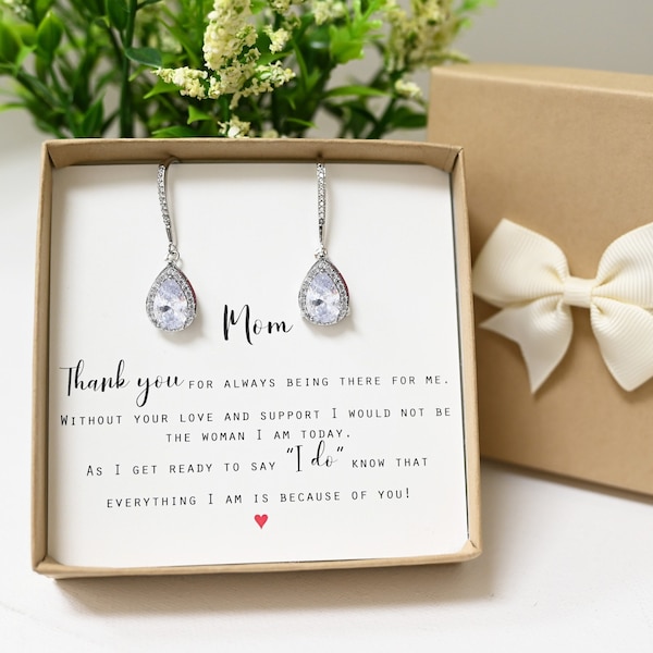 Gift for mom wedding  STYLE 1 crystal earrings necklace mother's gift bridesmaid gift maid matron of honor junior bridesmaid mother bride LE