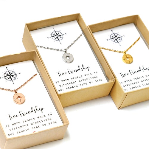Best friend compass necklace