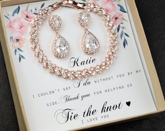 Custom Bridesmaid jewelry Proposal Will You Be My Bridesmaid Personalized Gift Name Initial Necklace i can't say I do without you  4s s12
