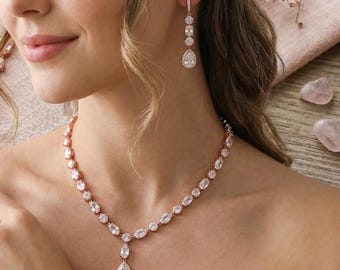 Rose Gold /Silver Diamond crystal cubic zirconia,Wedding Jewelry, Bridal Gift  ,Necklace  earrings bracelet prom jewelry mother bride groom
