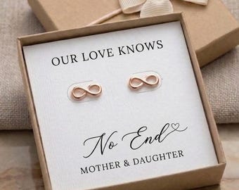Mother  Daughter , mother's day gift  -Rose Gold Knot Earrings,  Gift Ready ,