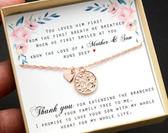 Personalized Gift for Mother of the Groom Gift from BRIDE Mother of the Groom Necklace Gift for Mother in law Wedding Gift from Bride tree