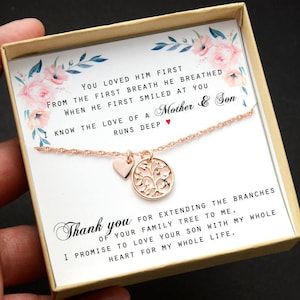 Personalized Gift for Mother of the Groom Gift from BRIDE Mother of the Groom Necklace Gift for Mother in law Wedding Gift from Bride tree