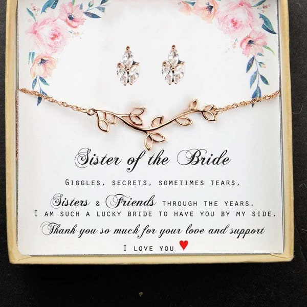 Sister Wedding Gift,Sister of the Bride Gift Necklace, Maid of Honor,Bridesmaid,Best Friend, Bridal Shower, Rehearsal  l3s