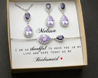 purple jewelry sets for bridesmaids