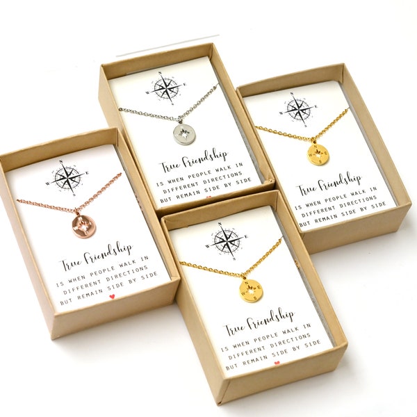 Friendship compass necklace gift for friends gift friendship gift graduation birthday gift for friend move away best friend gifts  P-COMPASS