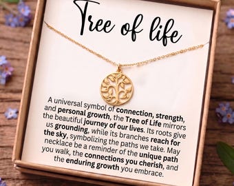 Dainty Tree of Life Necklace | gift for her | Minimalist Gold Nature Jewelry | Custom Family Tree Keepsake