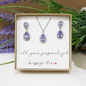 lila lavanda púrpura Joyería lavanda púrpura pendientes lavanda púrpura collar lavanda pulsera púrpura regalo set 4 5 6 púrpura claro -RUT