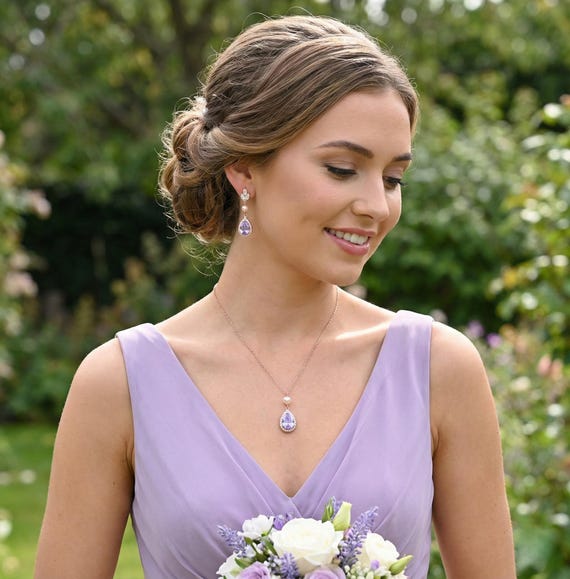 silver or gold jewelry with lavender dress Lavender Maxi Dress with Silver Jewels main image 1