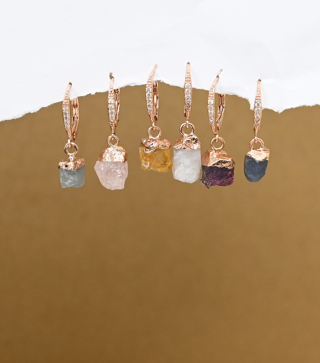Kris Nations Crystal Huggie Hoop Earrings - 18K Gold Vermeil / Crystal