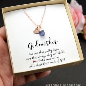 Gift for Godmother from Godson /goddaughter,Godmother Gift,jewelry for Godmother, sapphire September birthday gift for godmother SAP