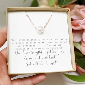 PEARL necklace ,Graduation necklace,Graduation gift,Graduation jewelry,Class of 2024, silver necklace , High school College grads sap