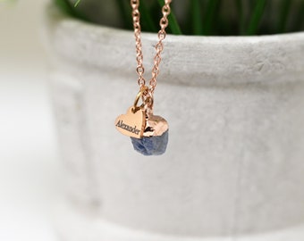 Sapphire Necklace, Personalized,September Birthstone ,Custom Initial, Gift for Her, Sapphire Jewelry,Bridesmaid Necklace, birthday RN