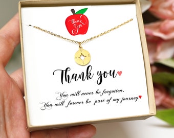 compass necklace, teacher gifts, Personalized Gift for teacher, Teacher gift, Teacher appreciation gift, teacher gift, graduation
