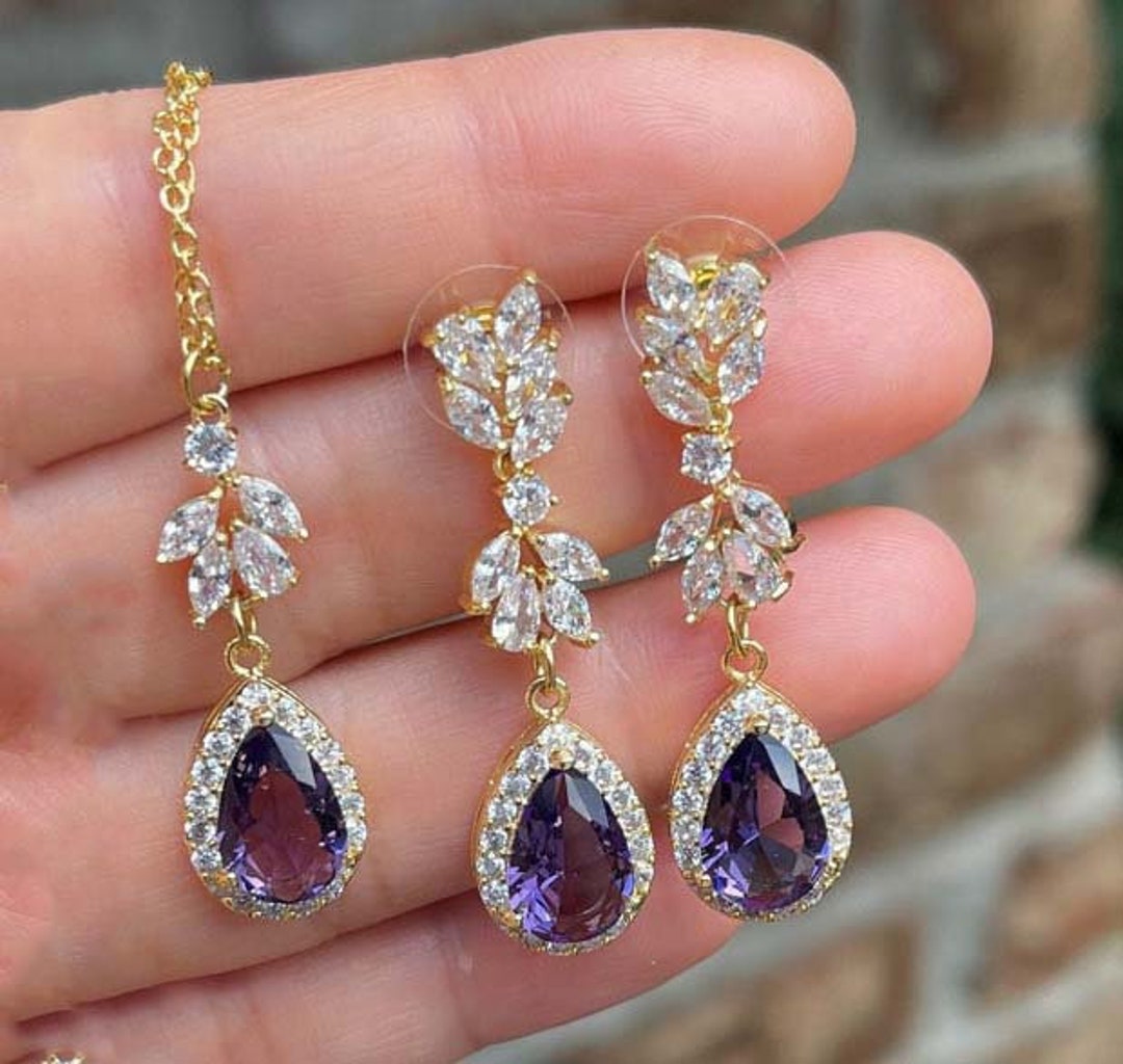 Purple Composite Turquoise Stud Earrings - Purple Radiance – GlobeIn