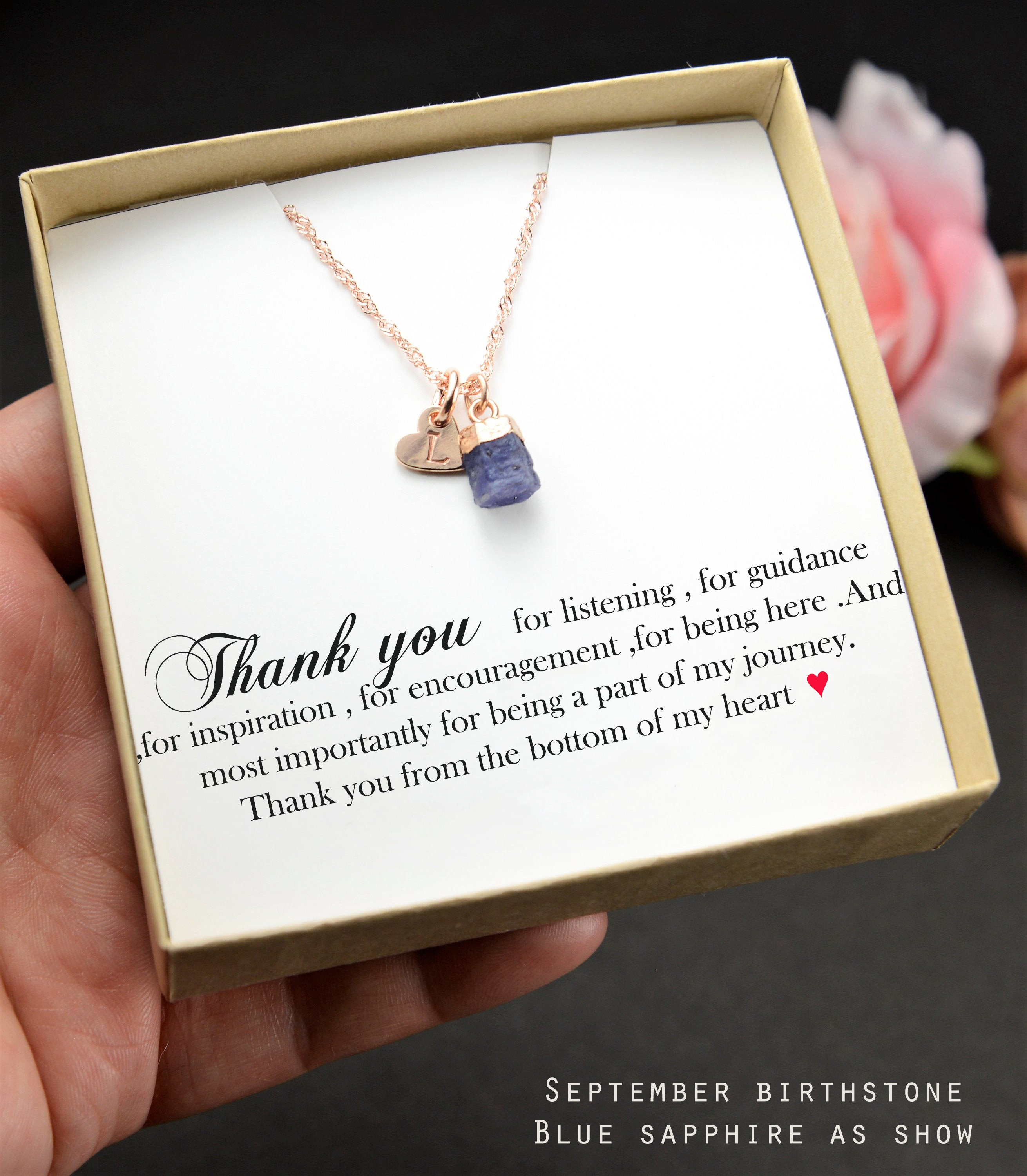 Personalised Thank You Gift, Thank You Necklace,thank You Heart 