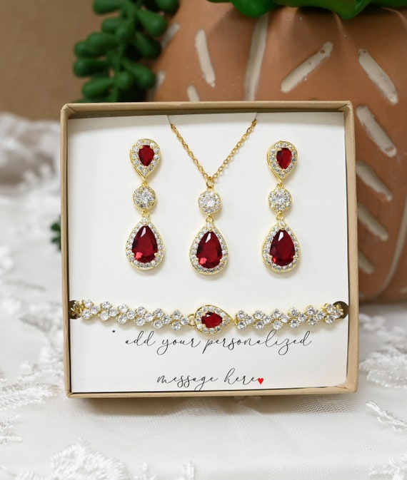 birthday Birthstone earrings ,birthstone Necklace,birthstone  bracelet,Personalized birthstone jewelry,Birthday Gift for Her,ruby red s12