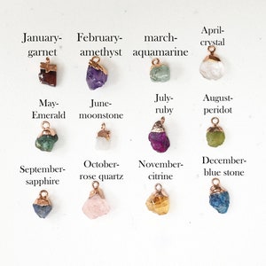 ADD ON - Birthstone pendant only Raw Crystal pendant Rough Stone   birthstone Pendant gifts for mother  new mom  gifts