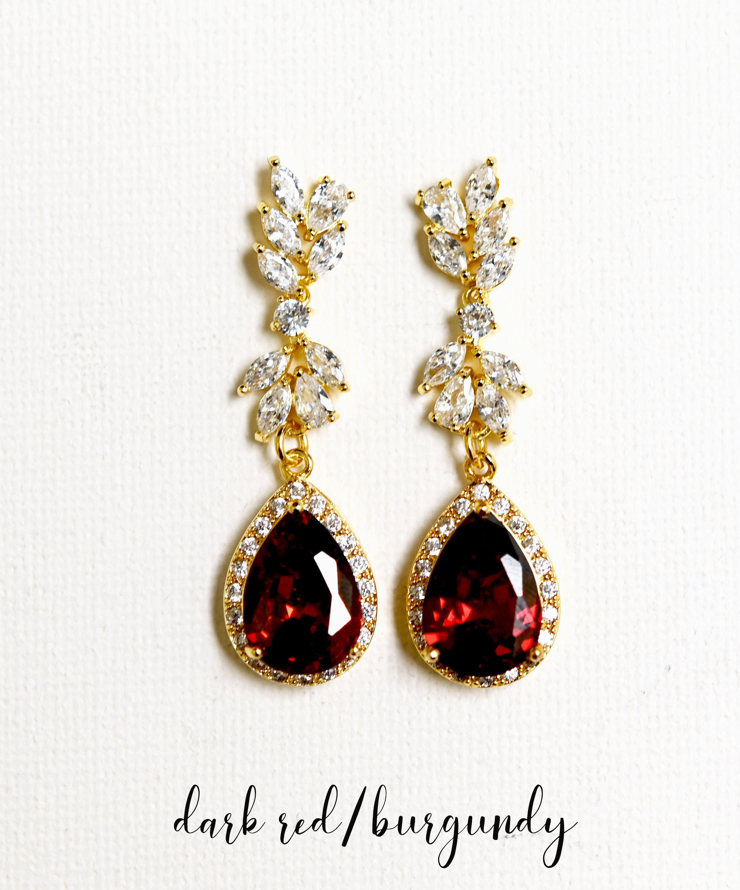 Dark Red Stud Earrings • Petra Slay Design