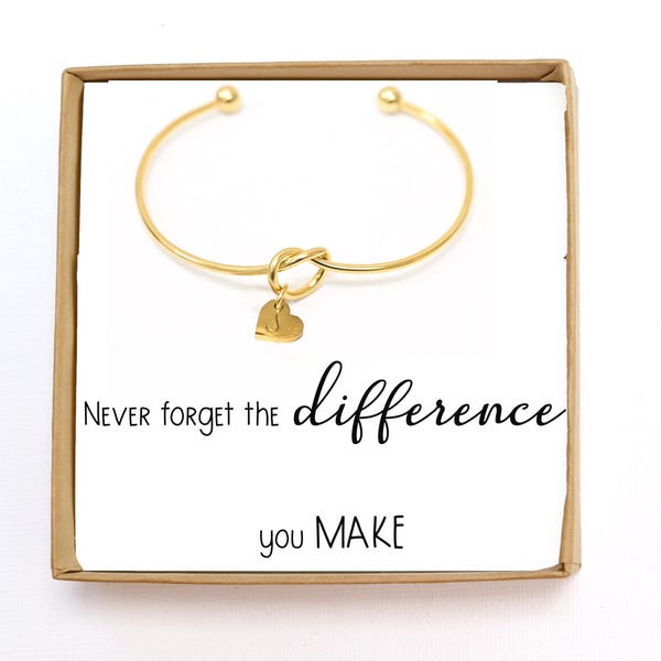 Never forget the difference you MAKE ,employee appreciation gift,thank you gift, KB knot bracelet ,team leader ,senior night 2025 graduation