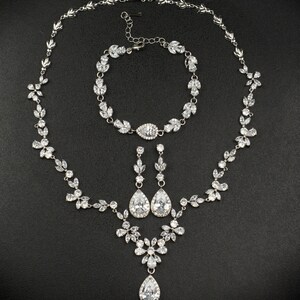 Burgundy Red Garnet Crystal Bridal Necklace Silver Rose Gold | Etsy
