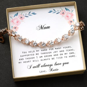 To My Mother on My Wedding Day Bride Mom Gift for Mother of The Bride Gift from Bride Gift  Daughter Diamond Necklace Wedding Jewelry Halo