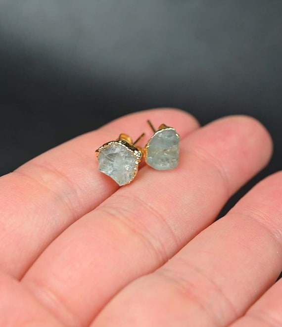 Gift for her Aquamarine Post Earrings  Aquamarine Stud Earrings  March Birthday   March Birthstone   Bridesmaid Gift  Aquamarine Jewelry RS