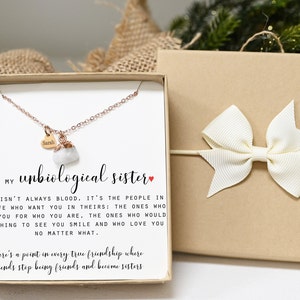 personalized jewelry Unbiological Sister Necklace for Her, Best Friend Gift  Female, Friendship Jewelry, Gifts for Her,BFF Gift,moonstone RN