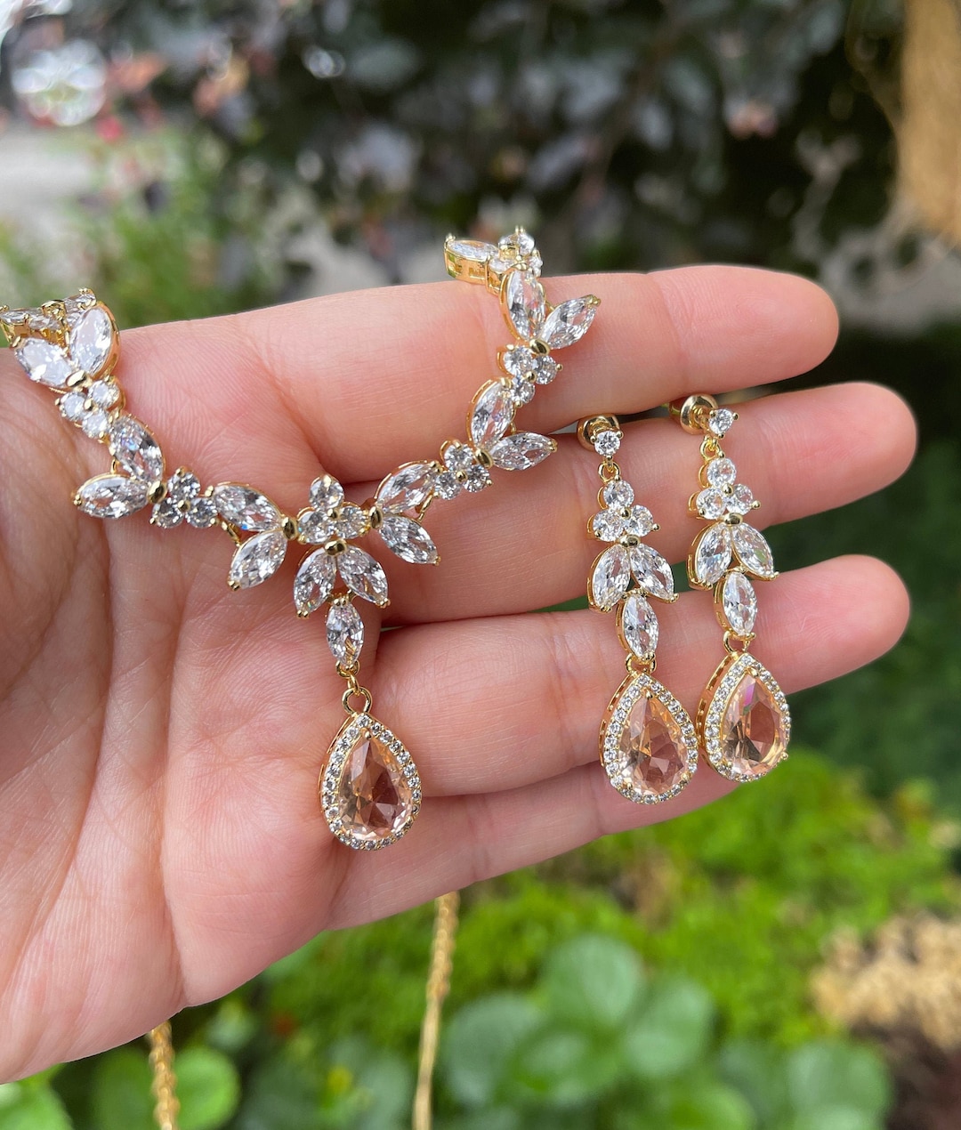 Buy CLUB BOLLYWOOD Crystal Rhinestone Pearl Flower Leaf Necklace Earrings  Set Bridal Bridesmaid Jewelry  Jewelry  Watches  Fashion Jewelry  Jewelry  Sets at Amazonin