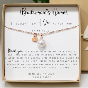 Personalized bridesmaid gift bridesmaid necklace Bridesmaid proposal gift bridesmaid jewelry bridesmaid gift set bridesmaid pearl initial PI