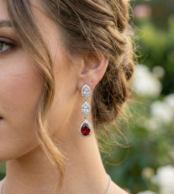 jewelry for burgundy bridesmaid dress Teardrop Set: Red Dangle Earrings, Necklace ,bridesmaid gifts , prom MQ Size:3X (22-24) It means the world BCBG Maxazria Women Feather SEXY DRESSES