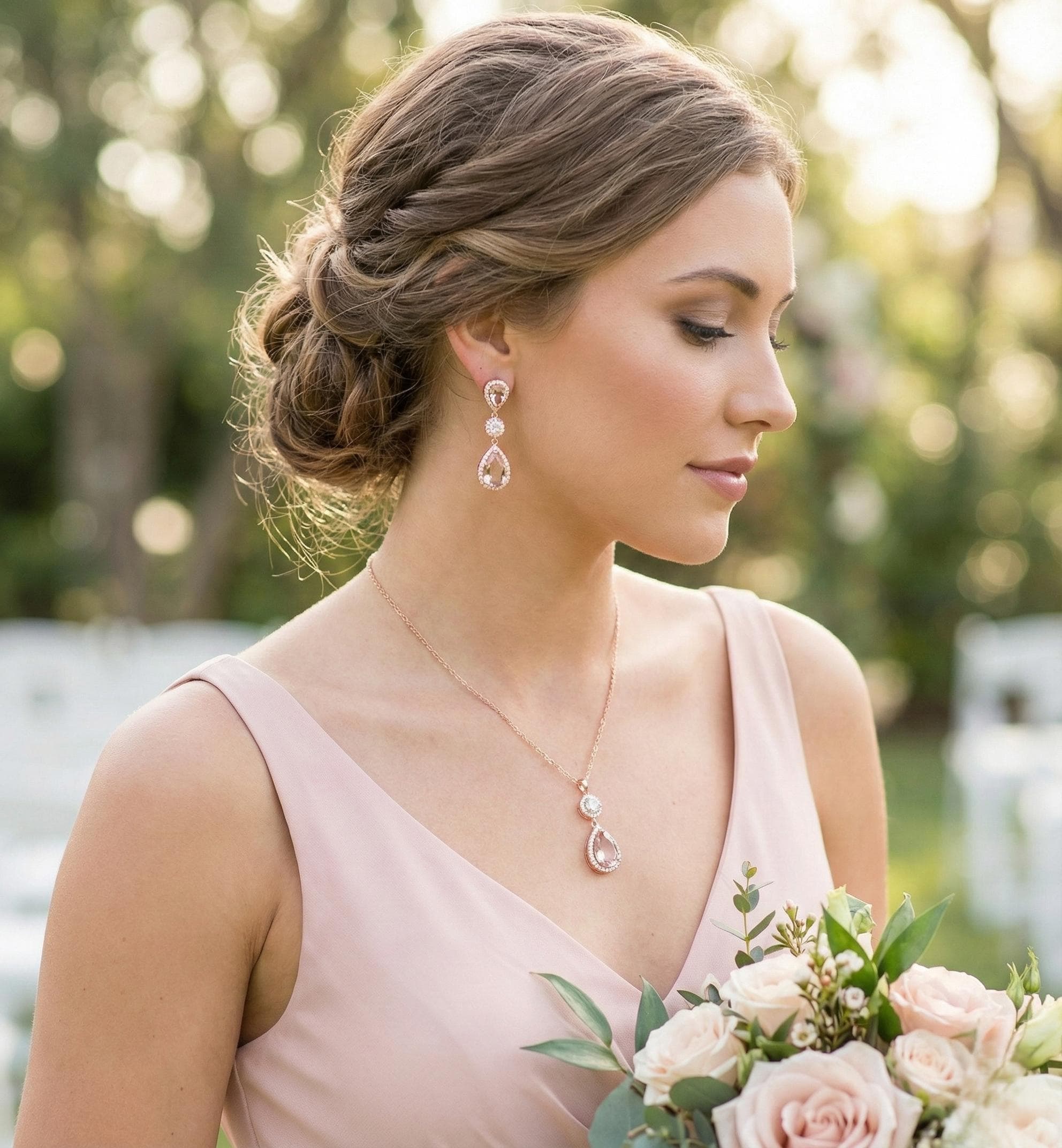 light pink dress jewelry Amazon.com: JELIEE Crystal Necklace Earrings Bracelets Set Wedding Rhinestones Necklaces Rhinestone Teardrop Pendant Earrings Shiny Bracelet Jewelry for Women and Bridesmaids: Clothing, Shoes & Jewelry