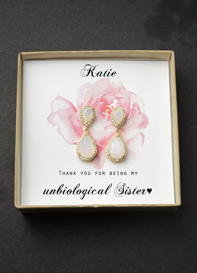 Opal necklace Opal pearl earrings personalized opal bracelet Bridesmaid Gift set Rose gold stud wedding bridal jewelry custom 2 3 5 6 7 8 