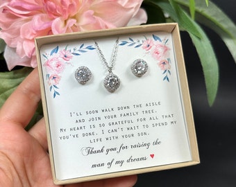 mother of the bride gift bracelet from bride mother of the groom gift  step mother of the bride stepmom wedding gift  necklace earrings