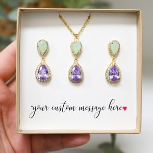 Mint green Lavender light purple lilac Wedding Jewelry Bridesmaid Earrings light purple Jewelry Earrings Bridal Earrings bridesmaid gift set