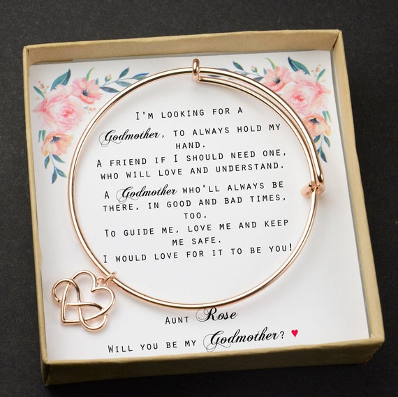 Godmother bracelet Baptism Gifts Personalized Gift Christening  Inspirational Heart bracelet Godchild Baby Gift Will You Be My Godmother  Gift