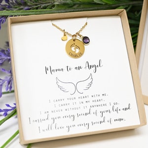 mama to an Angel,Miscarriage Gift,Angel Baby,Miscarriage,Pregnancy Loss,Bereavement Gift,Stillborn,birthstone necklace bracelet personalized