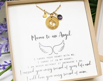 mama to an Angel,Miscarriage Gift,Angel Baby,Miscarriage,Pregnancy Loss,Bereavement Gift,Stillborn,birthstone necklace bracelet personalized