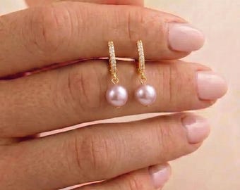 Fresh water pearl blush light  pink Pearl Stud Earrings & Necklace bracelet  : Bridal Jewelry mother of bride groom bridesmaid gifts