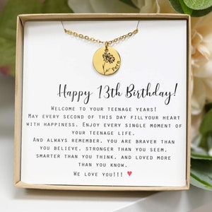 13th Birthday Necklace Gift for Sister Daughter Granddaughter Goddaughter Personalized 13th Pearl necklace for Teenage Girl 13 years old DC