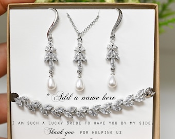 Pearl Drop Earrings, Dainty Dangle Pearl Earrings, Bridal Jewellery, Pearl, Wedding Earrings, Bridesmaid Gift Leafp