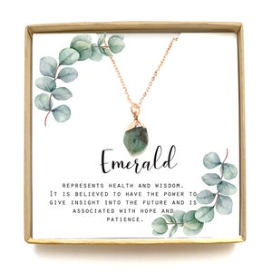 Emerald Gold Family Birthstone Necklace,Birthstone Gift, Christmas Gift, Bridesmaid Gift, Gift for Mom, Birthday Gift, Birthstone Jewelry RN