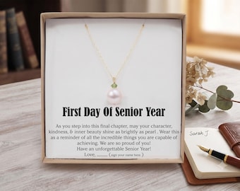 Pearl Jewelry  , 1st Day of Senior Year Gift, Senior Gift from Mom and Dad, High School Graduation Gift, Pearl Necklace Earrings