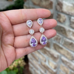 lavender purple Bridesmaid gifts Jewelry lavender purple  earrings necklace bracelet personalized Bridal jewelry Bridesmaid gift set 4 5 6