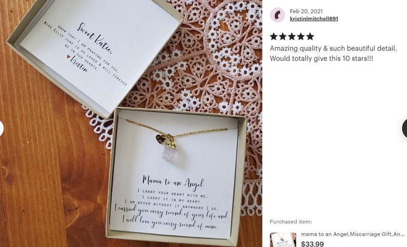 Miscarriage Gift Necklace Stillborn Necklace Pregnancy Loss - Etsy